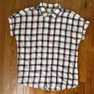 Marine Layer plaid, button-down short sleeve shirt - Size Medium